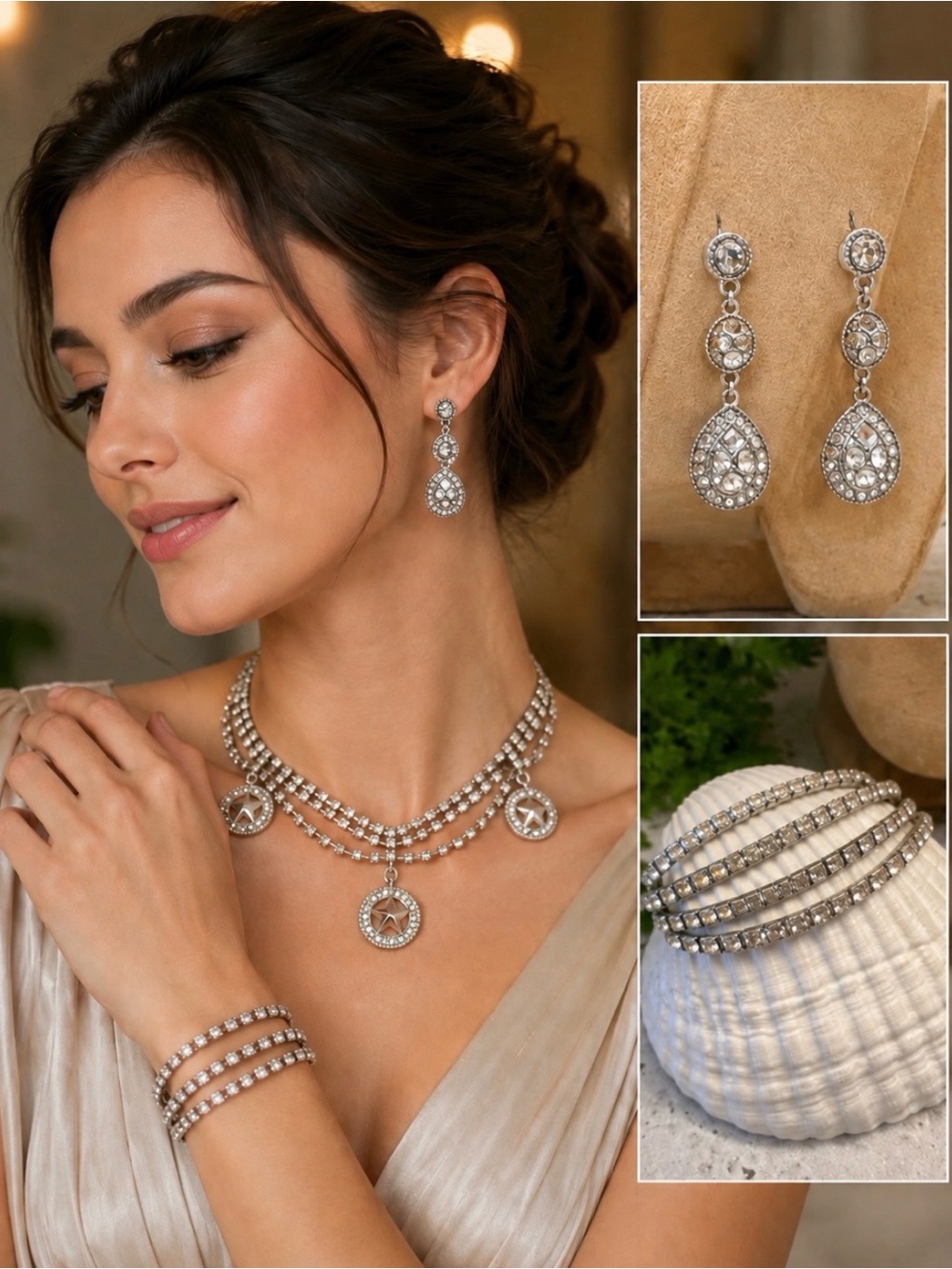 Rhinestone jewelry set